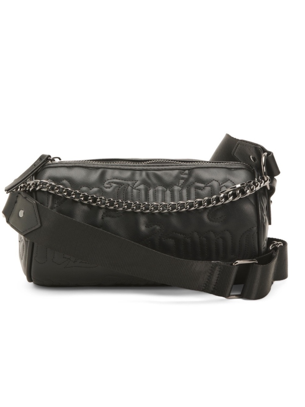 JUCY COUTURE Liquorice Leather Puff Roll Crossbody With Hangoff Pouch